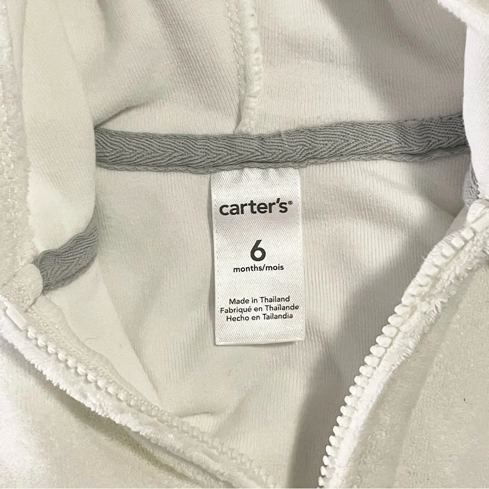 CARTER’S Terry Cloth Teddy Bear Hoodie & Striped Pants 2-Piece Set